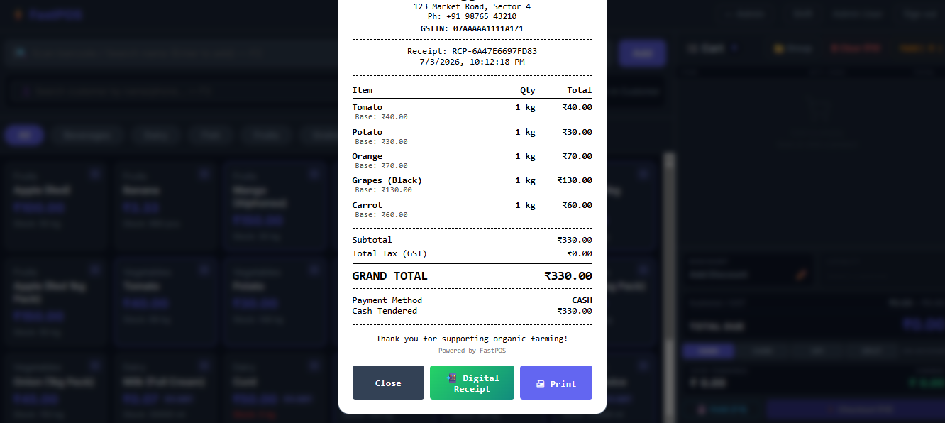 FastPOS Printer Print Preview